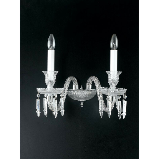 Fan Europe louvre Twin 2 Light Candle Wall Light Chrome 38x38cm