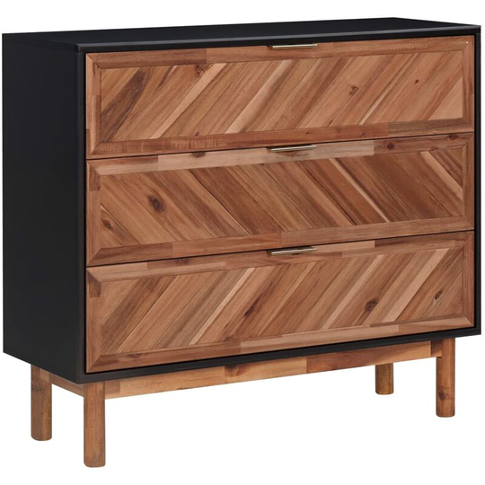 Sideboard 90x33.5x80 cm Solid Acacia Wood and mdf Vidaxl Brown