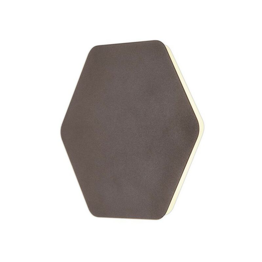 Magnetic Base Wall Lamp, 12W led 3000K 498lm, 20, 19cm Horizontal Hexagonal Centre, Coffee, Acrylic Frosted Diffuser - Luminosa Lighting