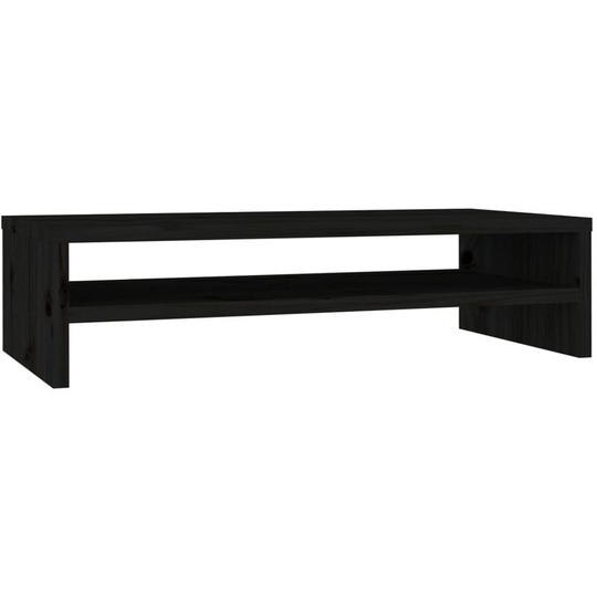 Monitor Stand Black 50x24x13 cm Solid Wood Pine Vidaxl Black