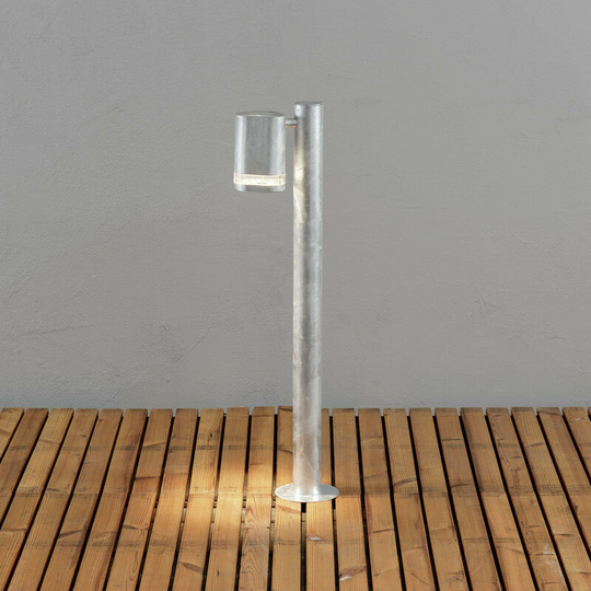 Konstsmide Lighting - Konstsmide Modena Outdoor Modern Short Bollard Light Galvanized Steel, Transparent, IP44