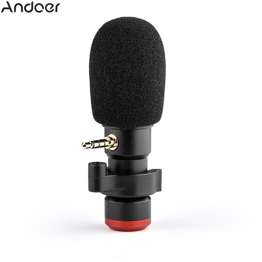 Andoer MIC06 Mini Plug-in Smartphone Microphone Mic 3.5mm TRRS Plug for Smartphone Video Recording Live Broadcast Online Singing Chatting
