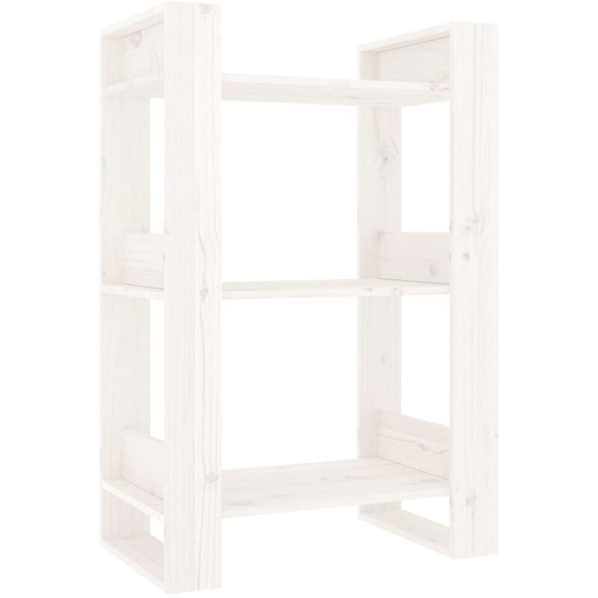 Book Cabinet/Room Divider White 60x35x91 cm Solid Wood Pine Vidaxl White