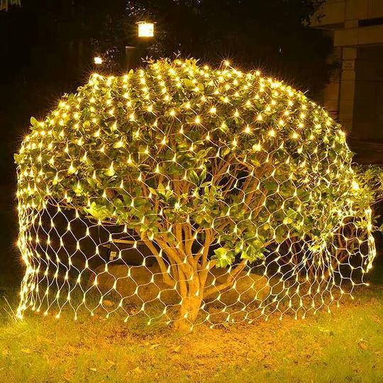 Aougo - Led String Lights, Waterproof Fairy Lights Garden Light 8 Lighting Modes Led Net Lights, Hanging Mesh Lights for Christmas Trees Halloween