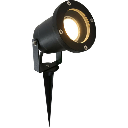 Sienna Outdoor GU10 Spike Light Black Matt, Transparent Glass IP54