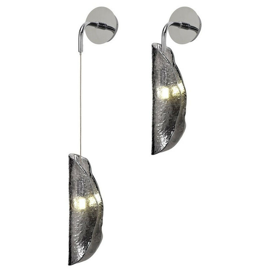 Luminosa Lighting - Luminosa Wall Light, 1 x G9, Polished Chrome, Smoked Glass