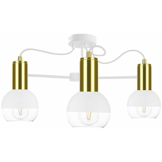 Keter Arne Multi Arm Semi Flush Ceiling Light White, Gold, 60cm, 3x E27