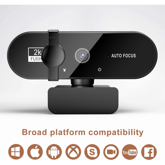 Mini Camera 2K Full hd Webcam with Microphone Auto Focus Web Camera for pc Computer Laptop Online Camera