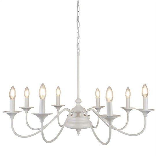 Searchlight Elizabethan - 8 Light Chandelier White Finish, E14