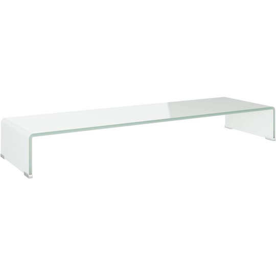 Vidaxl - tv Stand/Monitor Riser Glass White 100x30x13 cm White