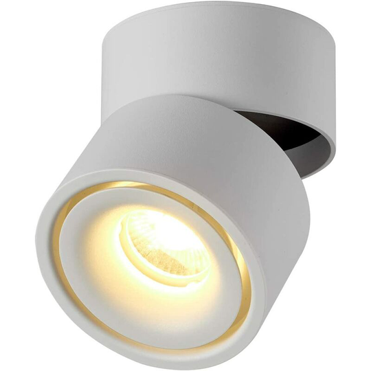 Aougo - 12W Indoor led Floodlight, 360° Rotatable Ceiling Light and 10x10cm cob led Surface Light/Aluminium Wall Light (White-3000K)