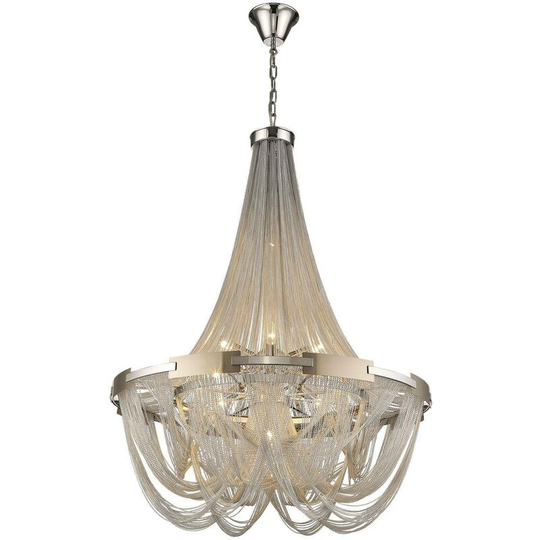 Spring Lighting - 6 Light Chandelier Silver Finish, E14