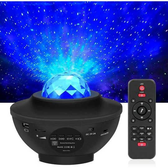 Rotary led Starlight Projector, Delicate Bluetooth Music Star Projector, Water Wave Projector Lamp