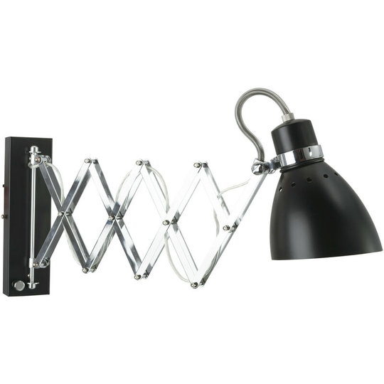 Sienna Jump Dome Wall Light Black Matt, Chrome Polished
