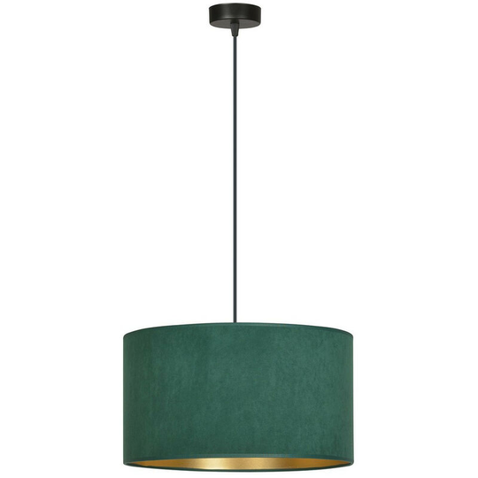Emibig Hilde Black Cylindrical Pendant Ceiling Light with Green Fabric Shades, 1x E27