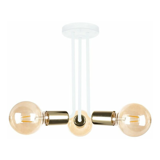 Keter Venna Multi Arm Semi Flush Ceiling Light White, Gold, 25cm, 3x E27