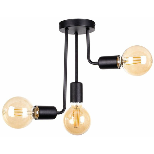 Keter Megan Multi Arm Semi Flush Ceiling Light Black, 25cm, 3x E27
