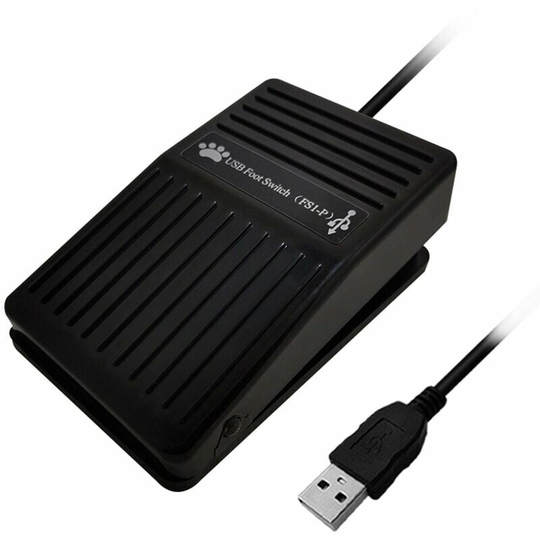 Bearsu - Single Foot Switch usb One Touch Custom Switch Control Keyboard Mouse GamePad String Multimedia Print Machine, Black