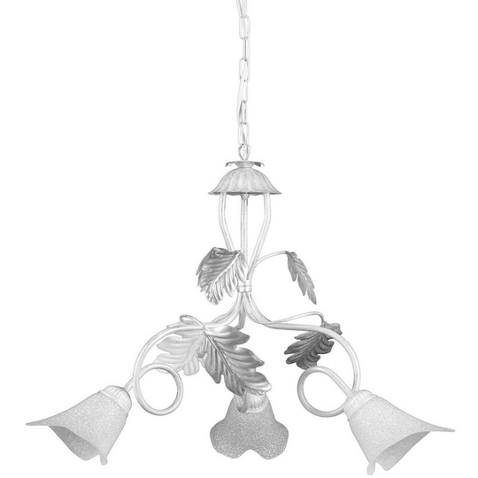 Onli Marilena 3 Light Multi Arm Pendant Ceiling Light, White, Silver