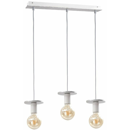 Keter Saturn Bar Pendant Ceiling Light Silver, 60cm, 3x E27