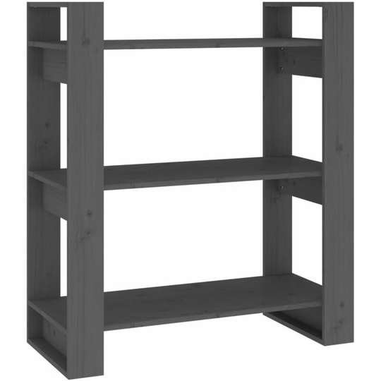 Book Cabinet/Room Divider Grey 80x35x91 cm Solid Wood Pine Vidaxl Grey