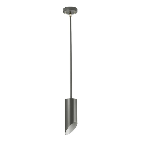 Elstead Lighting Quinto 1 Light Pendant Dark Grey Polished Nickel