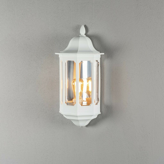 Konstsmide Pallas Outdoor Classic Lantern Flush Wall Light - Matt White, IP23
