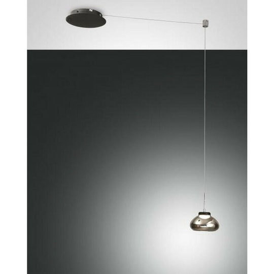 Fabas Luce Arabella led Dome Pendant Ceiling Lights Transparent Grey Glass