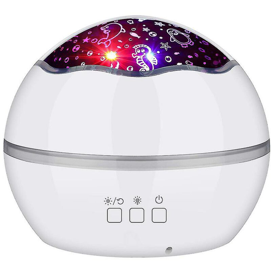 Children's Night Light Projector, 2 In 1 Starry Sea World (white)