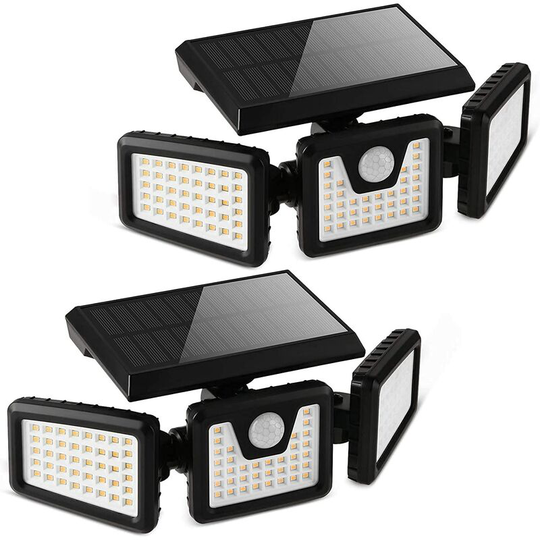 Solar Lights Outdoor, 118 LED Solar Lights Outdoor Motion Sensor Lights, Solar Powered Outdoor LED Lights IP65 Waterproof for Garden, Entrance, Patio