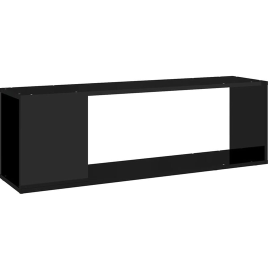 TV Cabinet High Gloss Black 100x24x32 cm Engineered Wood vidaXL - Black