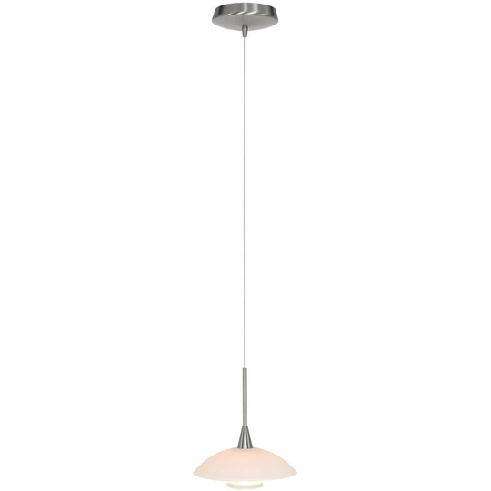 Sienna Tallerken Dome Pendant Ceiling Lights Steel Brushed, Glass White Matt, Transparent Matt