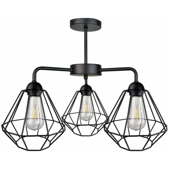 Keter Foskal Semi Flush Light Black, 44cm, 3x E27