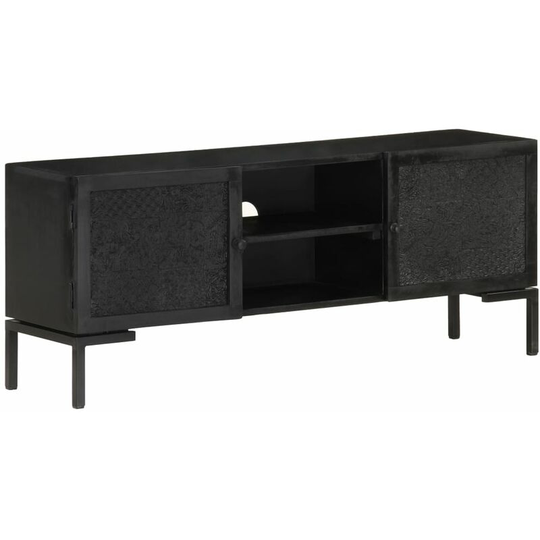 Vidaxl - tv Cabinet Black 115x30x46 cm Solid Mango Wood Black