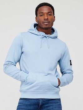 Calvin Klein Jeans Monologo Sleeve Badge Hoodie - Light Blue