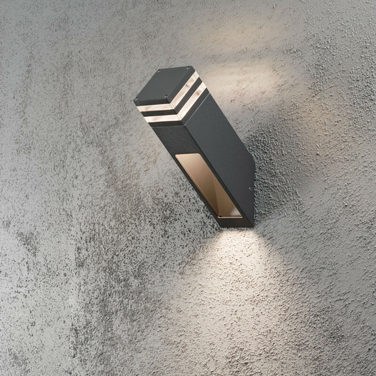Konstsmide Massa Outdoor Modern Diagonal Angled Wall Light led, IP54