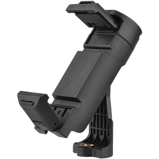 Universal Phone Holder Foldable Adjustable Rotatable Phone Clip Tripod Mount with 1/4 Inch Screw Hole Cold Shoe Mount for Tripod Microphone - Black
