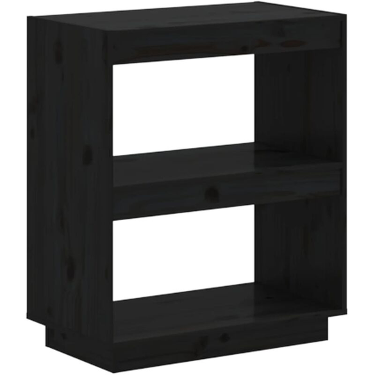 Book Cabinet Black 60x35x71 cm Solid Wood Pine Vidaxl Black