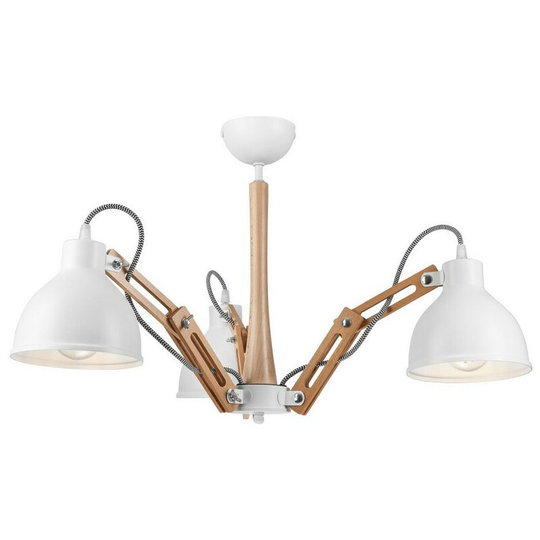 Marcello Adjustable Multi Arm Pendant Ceiling Light White, 3x E27