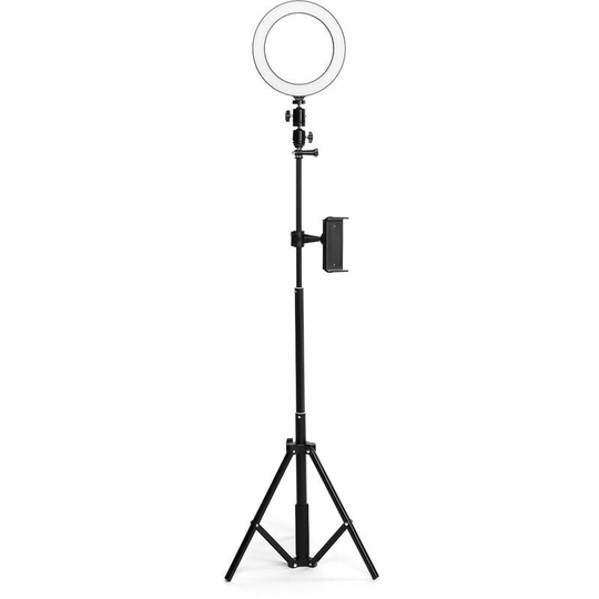 Bearsu - 20cm 3 in 1 Adjustable Tripod Phone Clip Ring Light