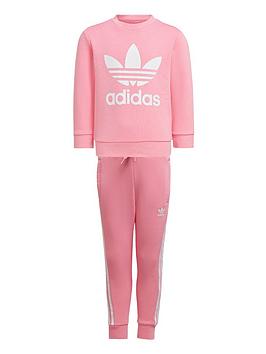 Boys, adidas Originals Younger Kids Adicolor Trefoil Crew Set - Light Pink, Light Pink, Size 3-4 Years