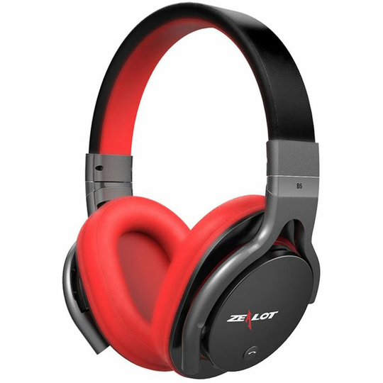 Echoo - zealot B5 Red HiFi Stereo Wireless Bluetooth Headphone Over Ear Powerful Bass Headset With Microphone Support Micro-SD Card Play, Red