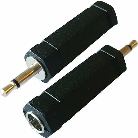 Loops - 3.5mm Mono Plug to 6.35mm ¼' Mono Female Adapter Guitar Microphone Converter