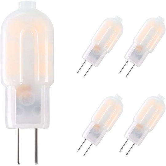 G4 led Light Bulb,5-Pack 15W Equivalent Halogen Light Bulbs,Economy G4 2W led Light Bulb for Cooker Hood Bulbs,AC/DC 12V 130LM 3000K