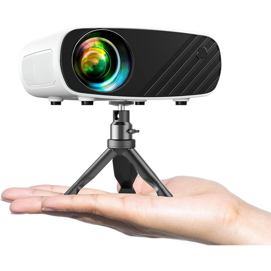 Joorrt - Mini Projector for iPhone, Upgraded 2022 1080P hd Projector, 8000L Portable Projector with Tripod and Carrying Bag, Movie Projector