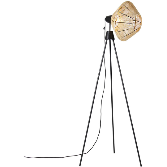 Qazqa - Rural floor lamp tripod rope - Jenthe - Naturel