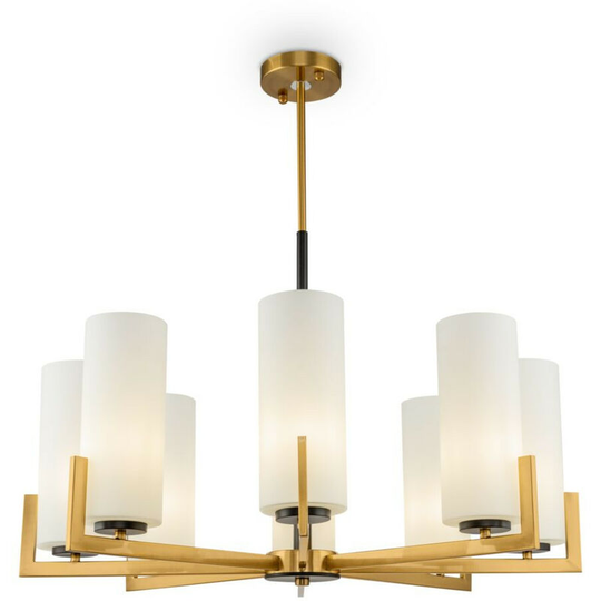 Maytoni Lighting - Maytoni Modern - Fortano Modern Fortano 8 Light Brass Chandelier Glass Shade