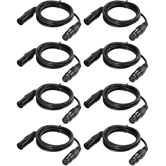 1M/3.3ft xlr Cable dmx Stage Light Cable 3-Pin xlr Male to Female Plug Black pvc Jack for Moving Head Light Spotlight Par Light Microphone Mixer,