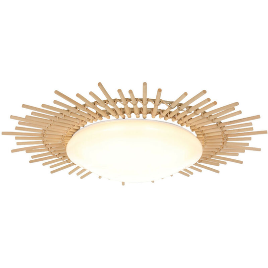 Sienna Aura Decorative Flush Ceiling Light Wood Blank, Plastic Matt