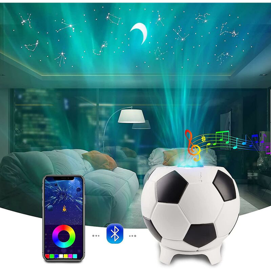 Thsinde - Smart app led Football Aurora Projector Galaxy 12 Constellation Starry Sky Night Light Soccer Star for Ceiling Decor